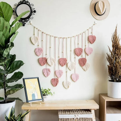 Boho Leaf Macrame Wall Hanging