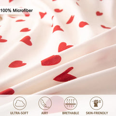 Red Heart Duvet Cover Set