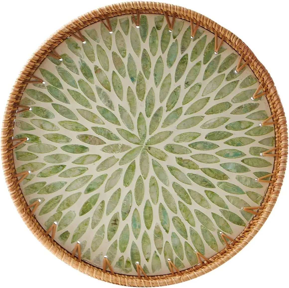 Round Rattan Serving Tray