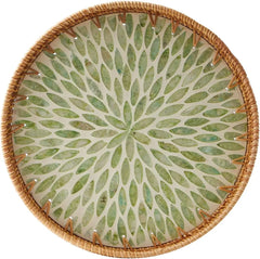 Round Rattan Serving Tray
