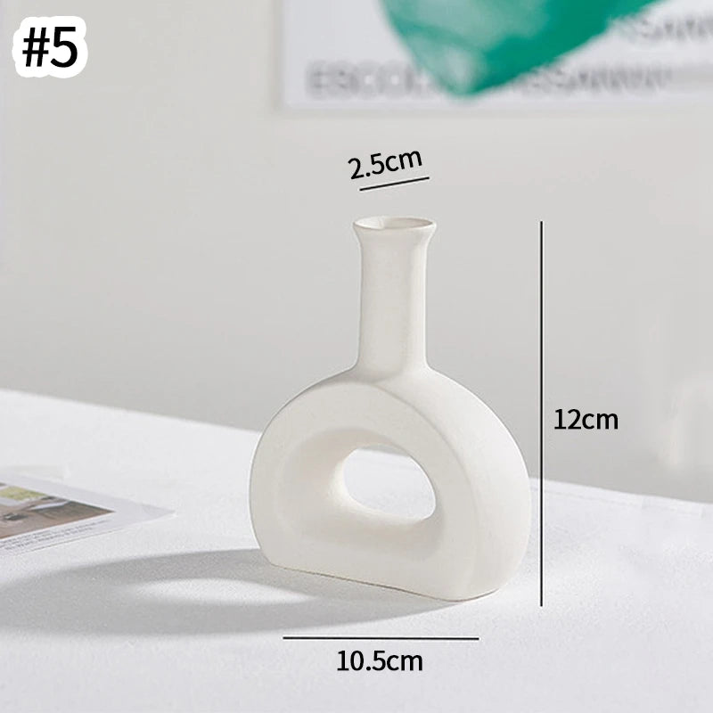 Nordic White Ceramic Flower Vase