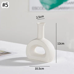 Nordic White Ceramic Flower Vase