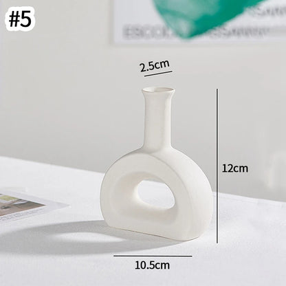 Nordic White Ceramic Flower Vase