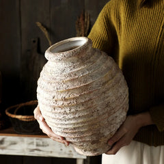 Retro Clay Pottery Vase 21.5cm