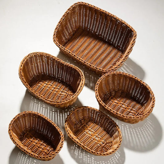 Handwoven Rattan Serving Baskets