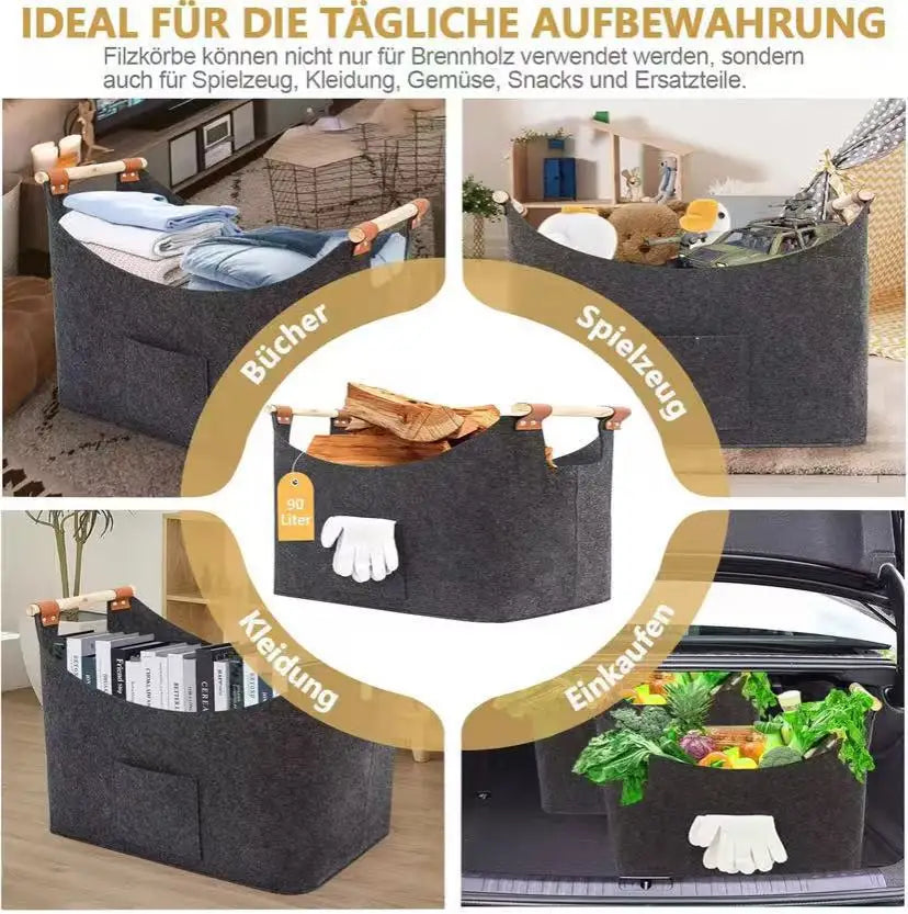 Extra Large Foldable Felt Storage Basket