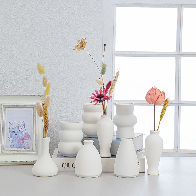 Nordic White Mini Ceramic Vase
