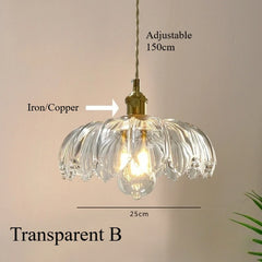 Vintage Petal Glass Pendant Light
