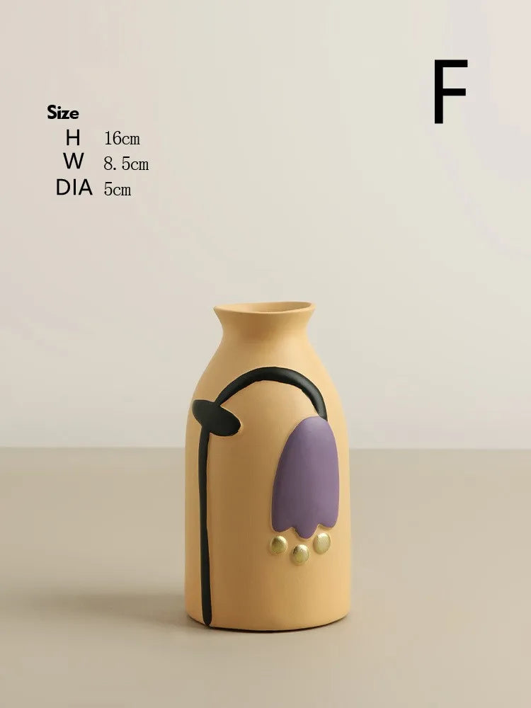 Morandi Glazed Ceramic Vase