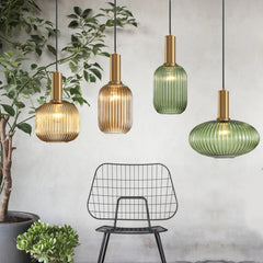 Ribbed Glass Pendant Light