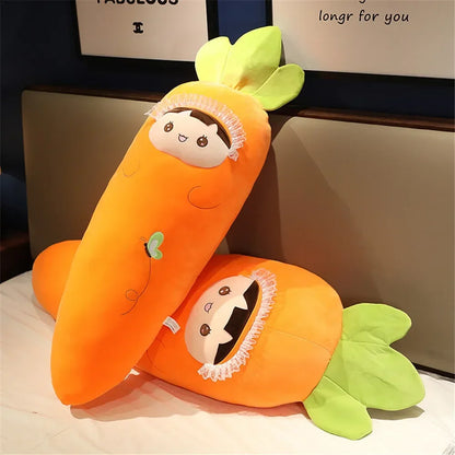 Long Carrot Plush Throw Pillow