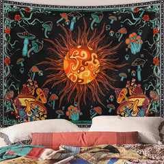 Star and Moon Embroidered Tapestry