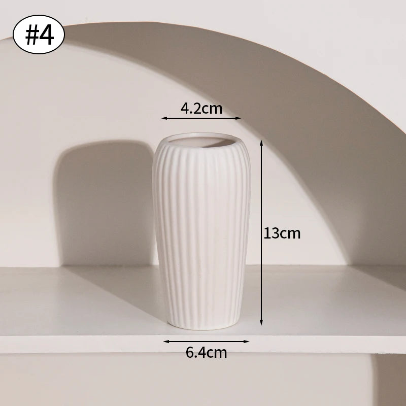 Nordic White Ceramic Flower Vase
