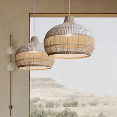 Rattan Weave Pendant Chandelier