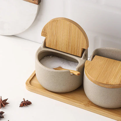 Japanese Ceramic Seasoning Jar Set
