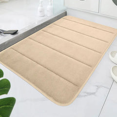 Striped Coral Fleece Bath Mat