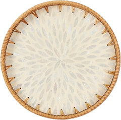 Round Rattan Serving Tray