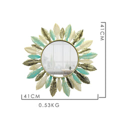 Round Feather Wall Mirror