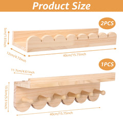 Scalloped Wood Wall Storage Shelf Set