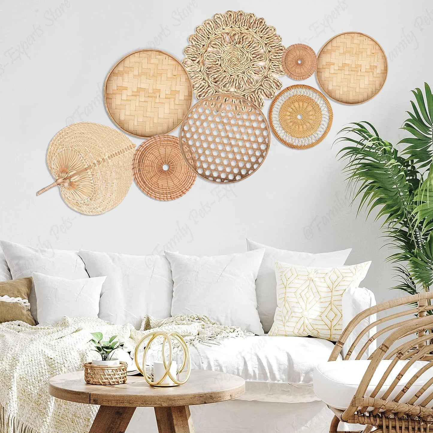 Natural Wall Basket Set