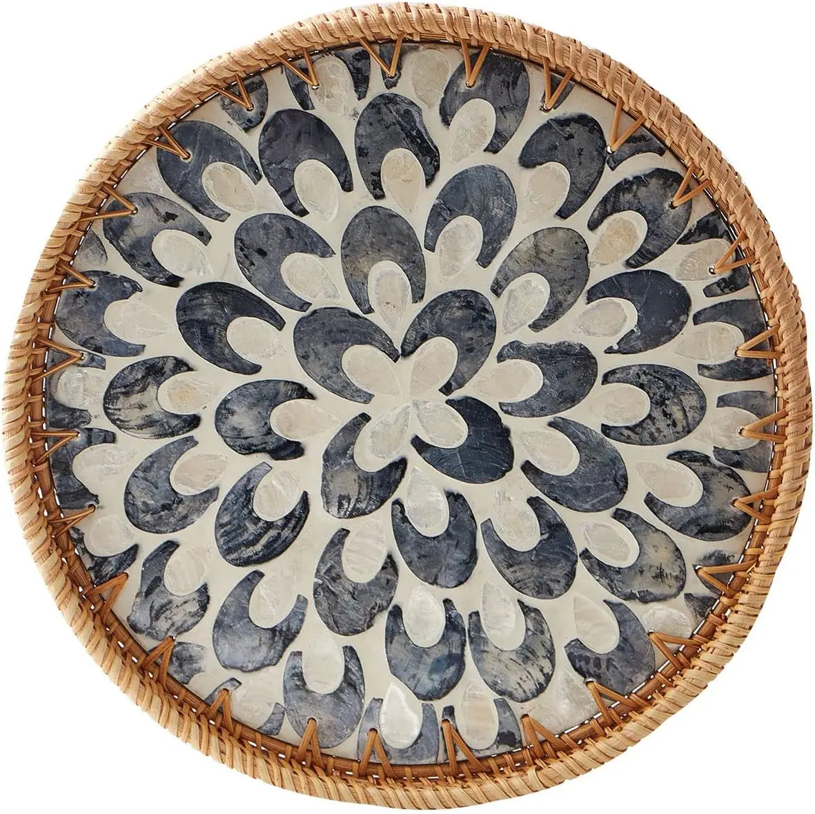 Round Rattan Serving Tray
