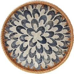Round Rattan Serving Tray