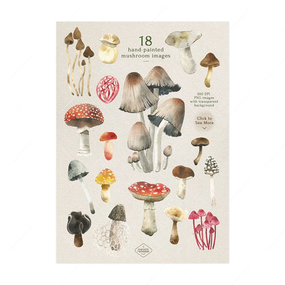 Vintage Mushroom Botanical Wall Art