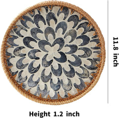 Round Rattan Serving Tray