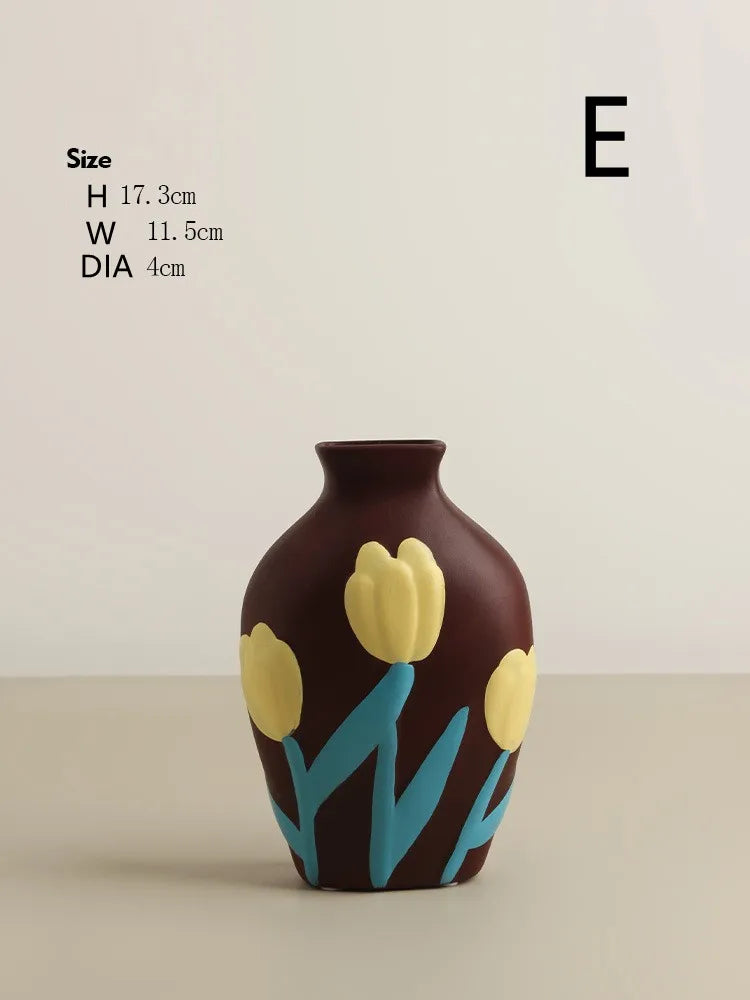 Morandi Glazed Ceramic Vase