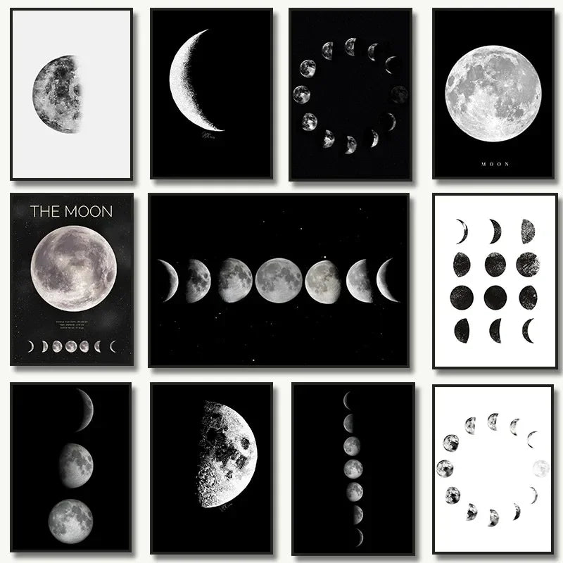 Moon Phase Canvas Wall Art Prints
