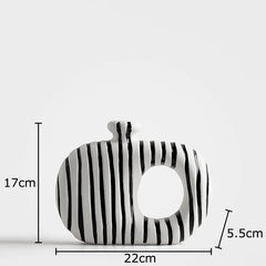 Zebra Stripe Ceramic Vase