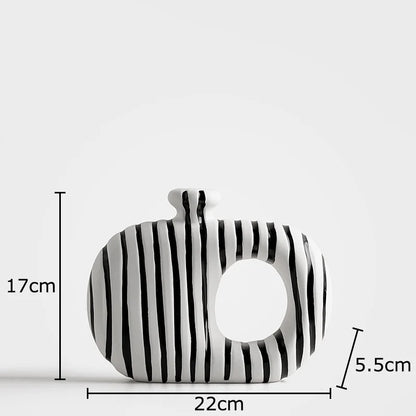 Zebra Stripe Ceramic Vase