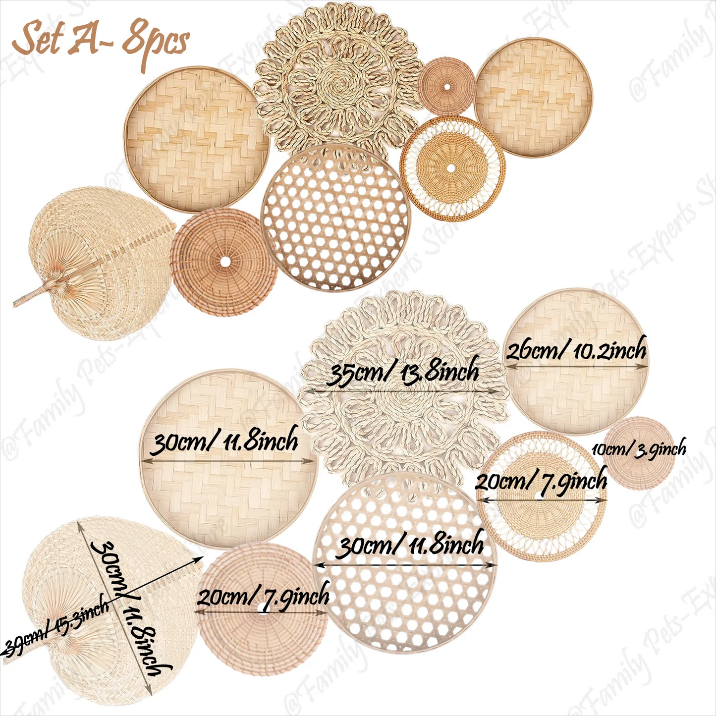 Natural Wall Basket Set
