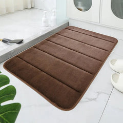 Striped Coral Fleece Bath Mat