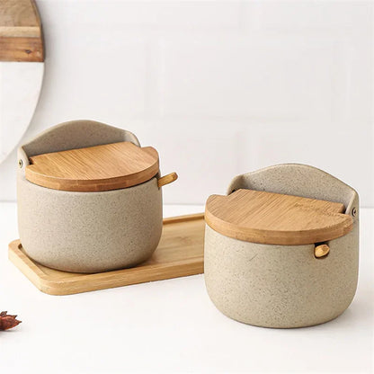 Japanese Ceramic Seasoning Jar Set