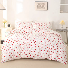 Red Heart Duvet Cover Set