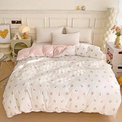 Heart Floral Duvet Cover Set