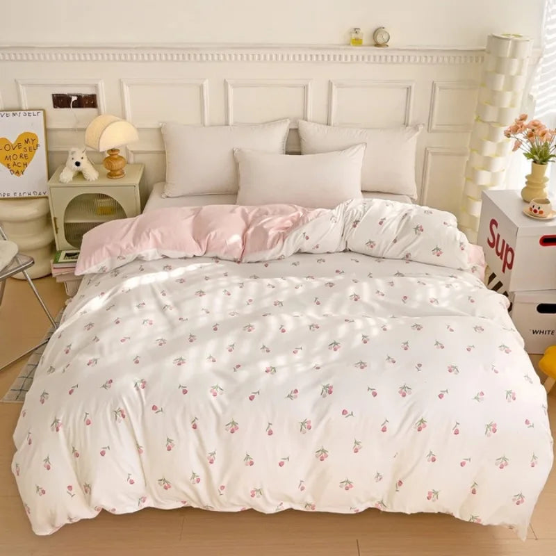 Heart Floral Duvet Cover Set