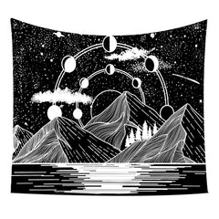 Star and Moon Embroidered Tapestry