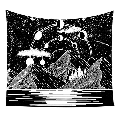Star and Moon Embroidered Tapestry