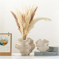 Wavy Petal Ceramic Vase