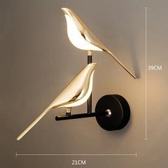 Magpie Bird Wall Sconce