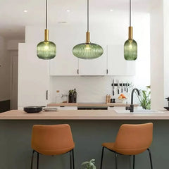 Ribbed Glass Pendant Light
