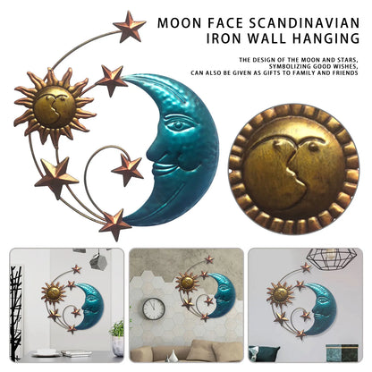 Sun Moon Star Metal Wall Art