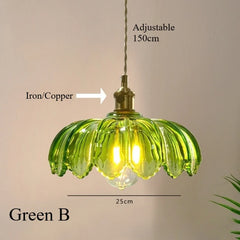 Vintage Petal Glass Pendant Light