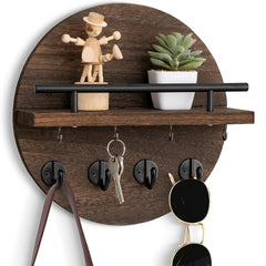 Round Wood Key Holder