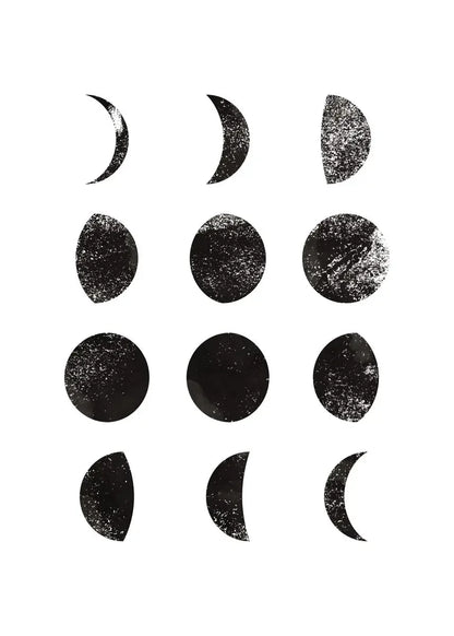 Moon Phase Canvas Wall Art Prints