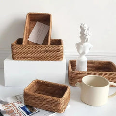 Handwoven Rattan Storage Baskets