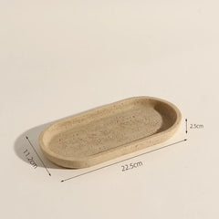 Travertine Bathroom Tray Set