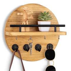 Round Wood Key Holder